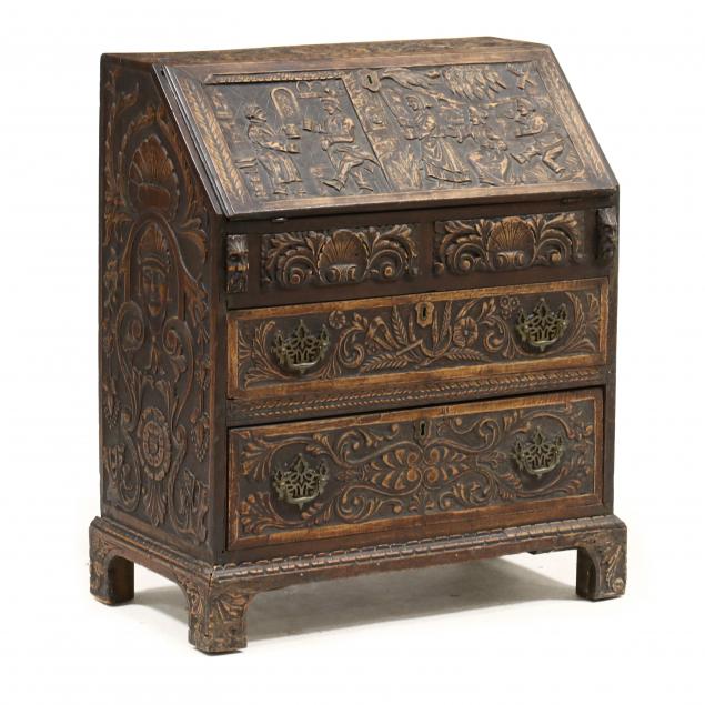 ANTIQUE JACOBEAN STYLE CARVED OAK