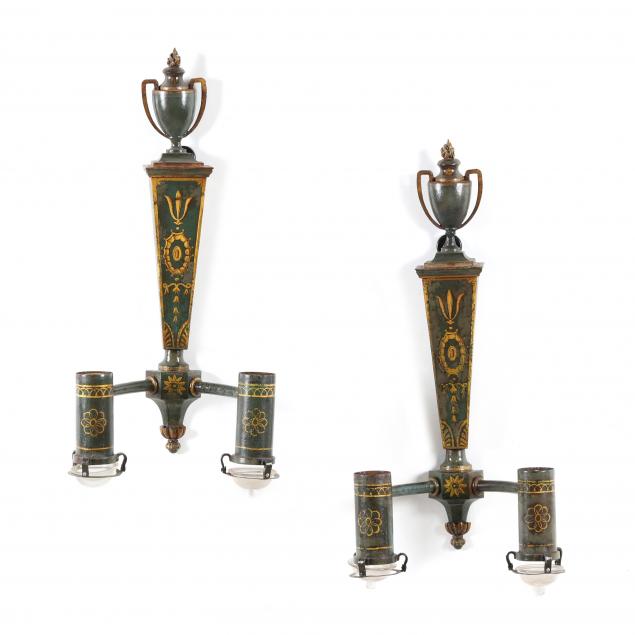 PAIR OF NEOCLASSICAL STYLE TOLE 2f09e5