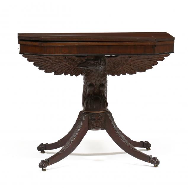 ANTIQUE FEDERAL STYLE CARVED MAHOGANY