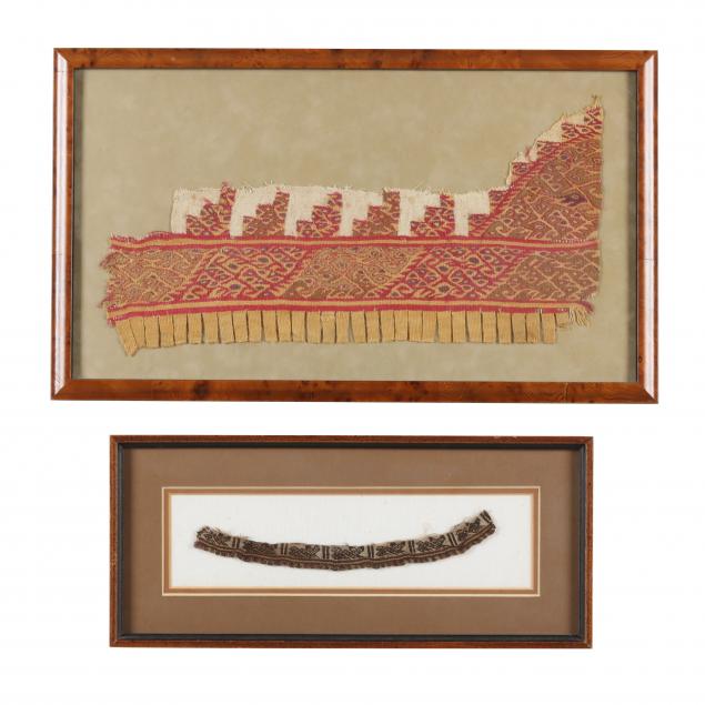 TWO FRAMED FRAGMENTS OF PRE-COLUMBIAN