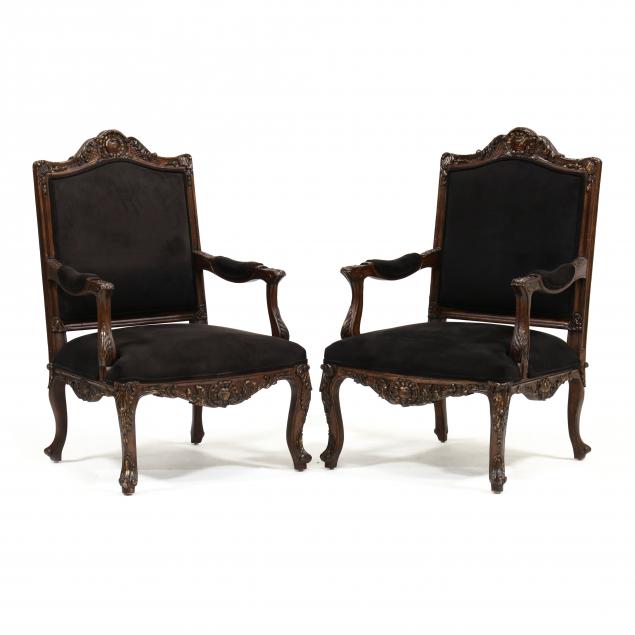 PAIR OF LOUIS XV STYLE LARGE FAUTEUIL 2f0a91