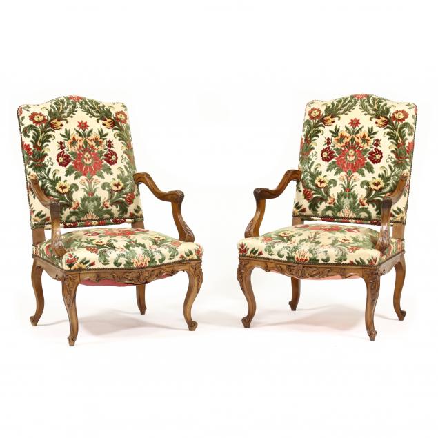 PAIR OF FRENCH STYLE UPHOLSTERED 2f0a9d