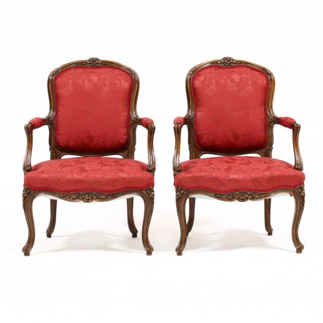 PAIR OF LOUIS XV STYLE FAUTEUIL