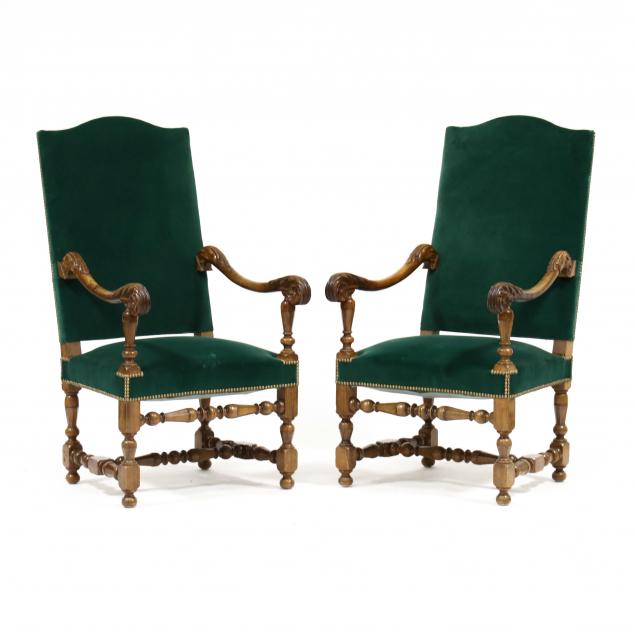 PAIR OF SPANISH STYLE UPHOLSTERED 2f0aad