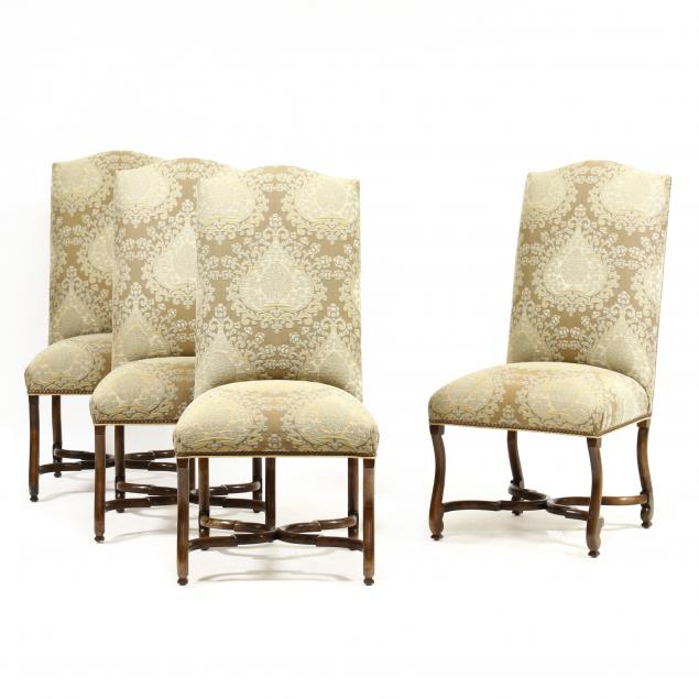 FOUR ITALIANATE UPHOLSTERED HIGH