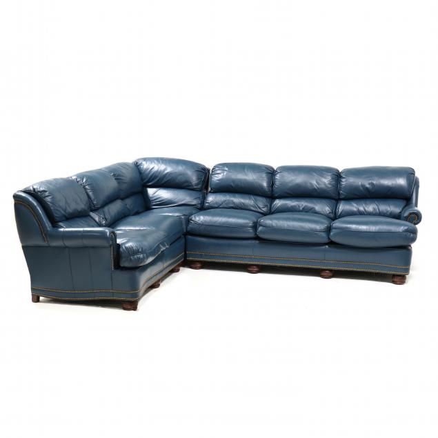HANCOCK AND MOORE LEATHER SECTIONAL 2f0b00