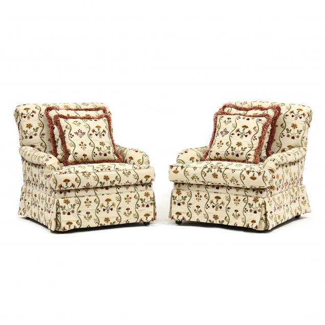 PAIR OF UPHOLSTERED CREWEL WORK