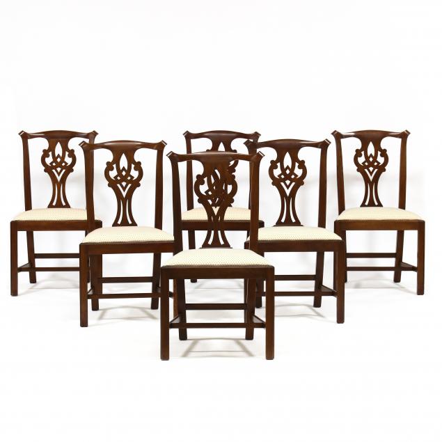 HENKEL HARRIS, SET OF SIX CHIPPENDALE