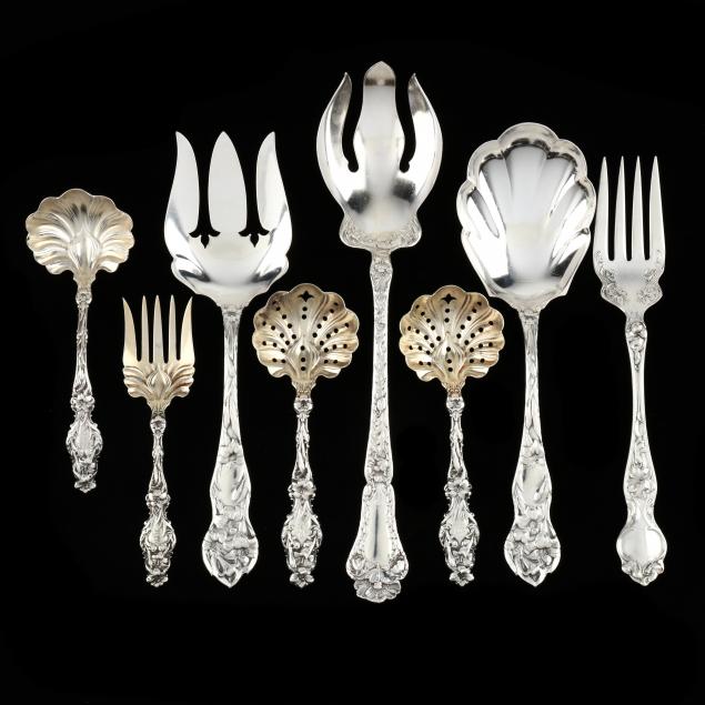 EIGHT AMERICAN ART NOUVEAU STERLING