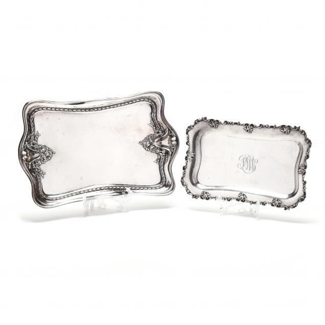 TWO STERLING SILVER DRESSER TRAYS