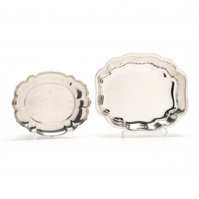 TWO AMERICAN STERLING SILVER SCALLOPED