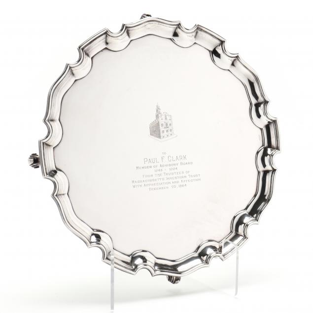 AN ELIZABETH II SILVER SALVER,