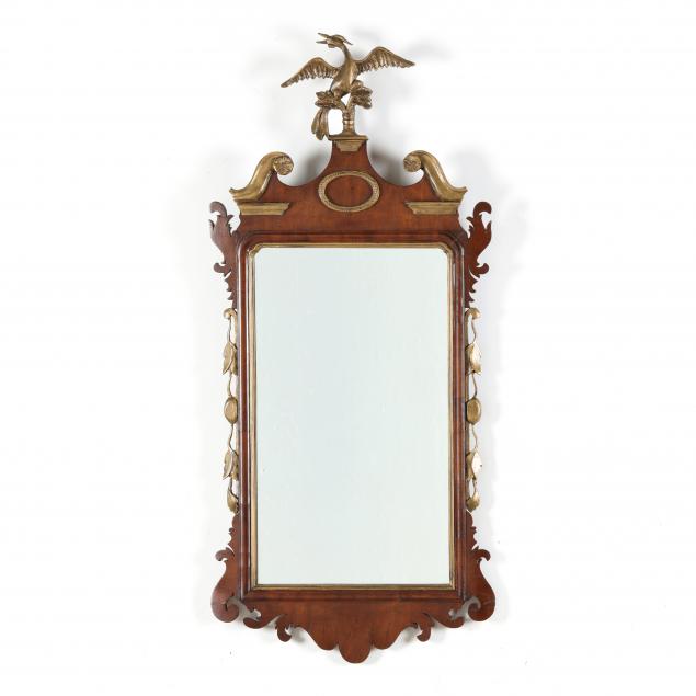 CHIPPENDALE MAHOGANY MIRROR WITH