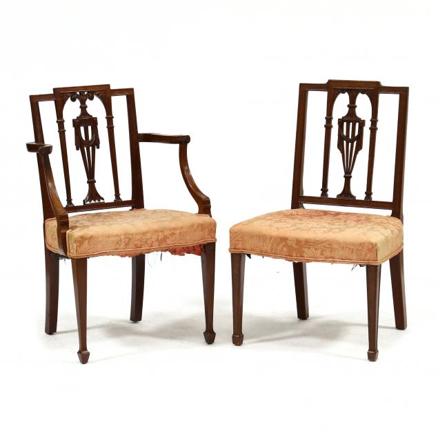 TWO ANTIQUE ADAM CARVED MAHOGANY