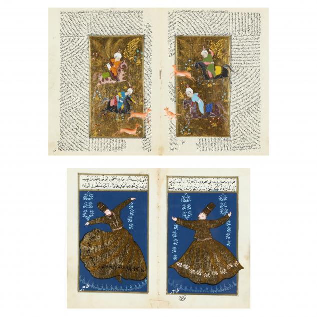 A PAIR OF PERSIAN MANUSCRIPT PAINTINGS 2f0cd4