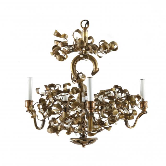 BRASS MISTLETOE SIX LIGHT CHANDELIER 2f0ceb