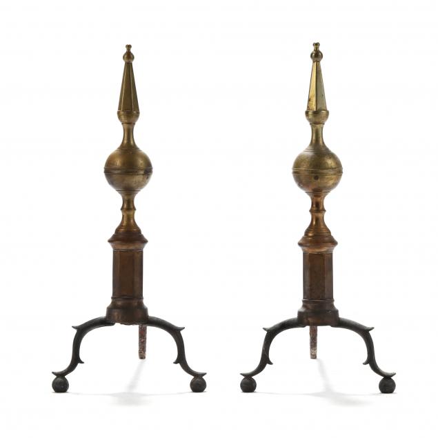 PAIR OF CHIPPENDALE BRASS SPIRE 2f0d2e