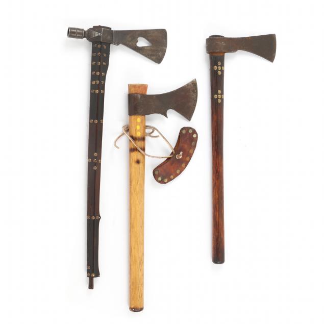 PIPE TOMAHAWK AND TWO UTILITARIAN COLONIAL-STYLE