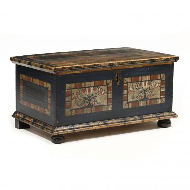 GERMAN PAINT DECORATED DOWRY CHEST