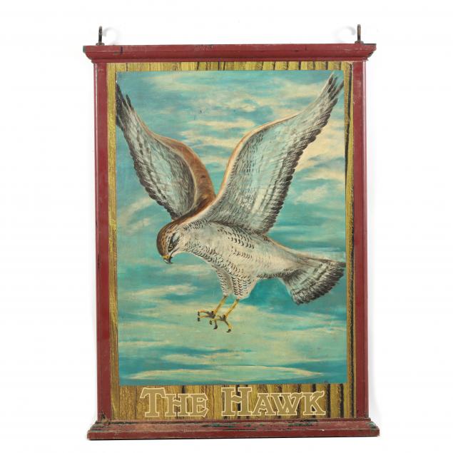 THE HAWK DOUBLE-SIDED PUB SIGN Late