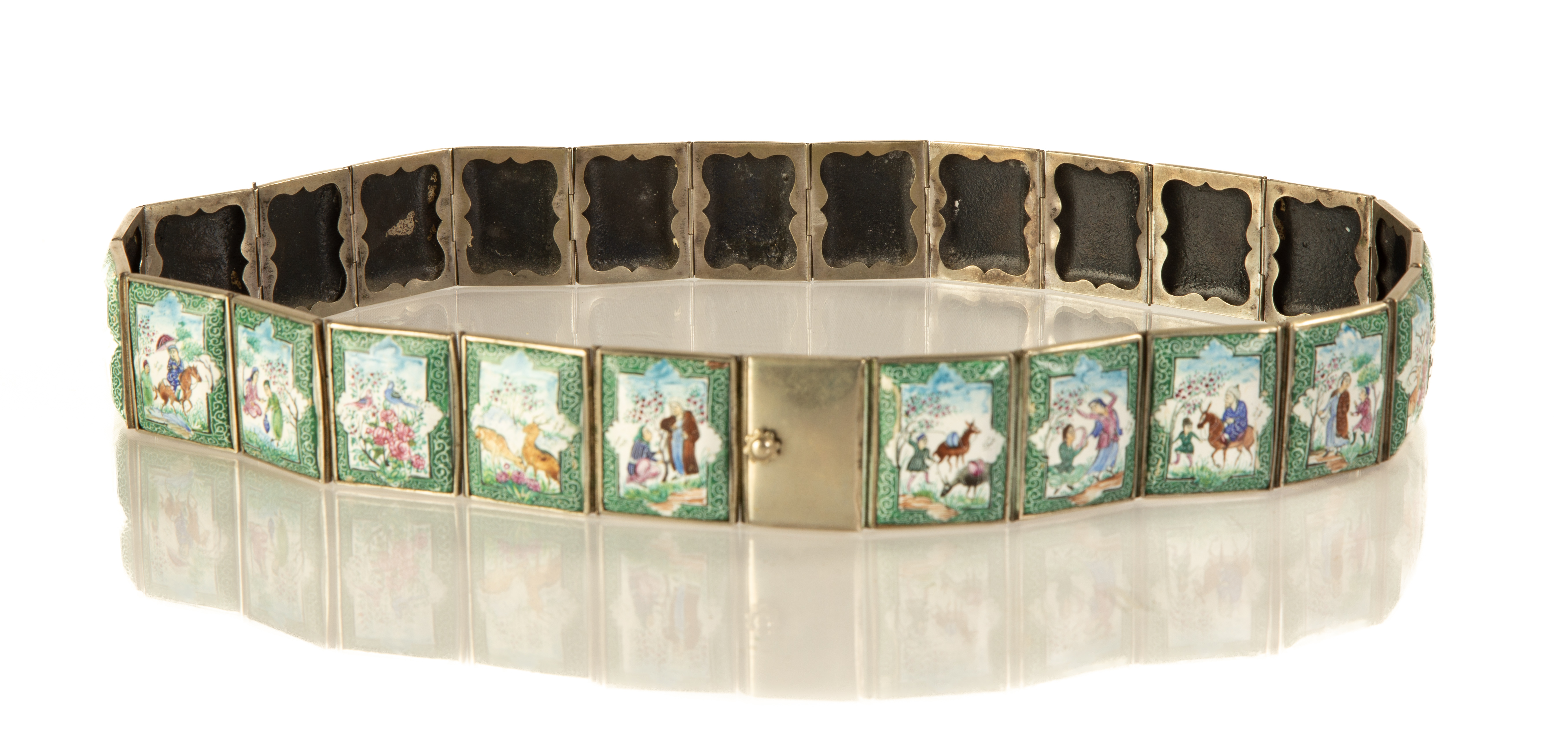 ASIAN ENAMELED SILVER BELT Asian 2f3687