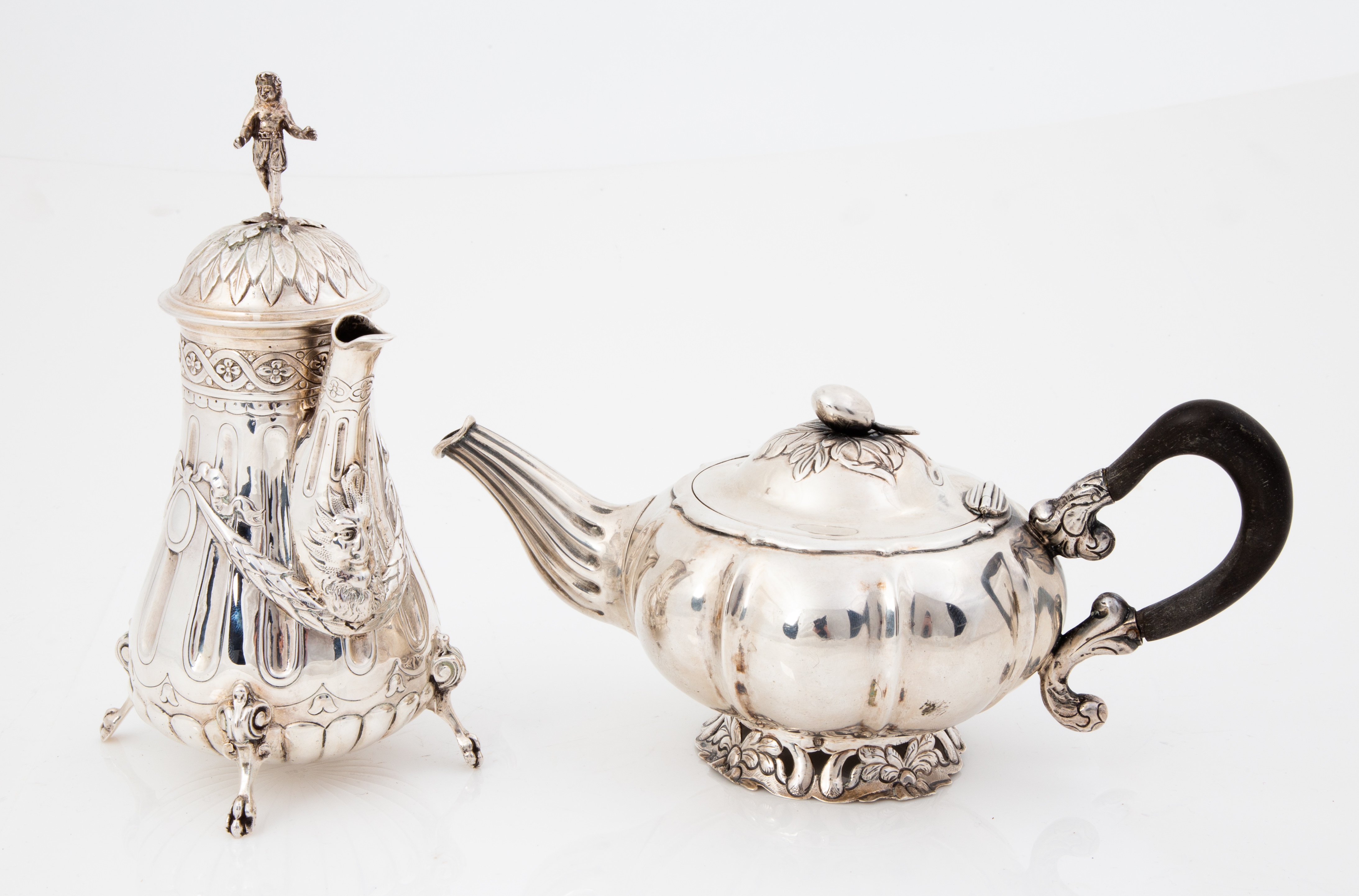 ENGLISH SILVER TEAPOT & SIMON ROSENAU