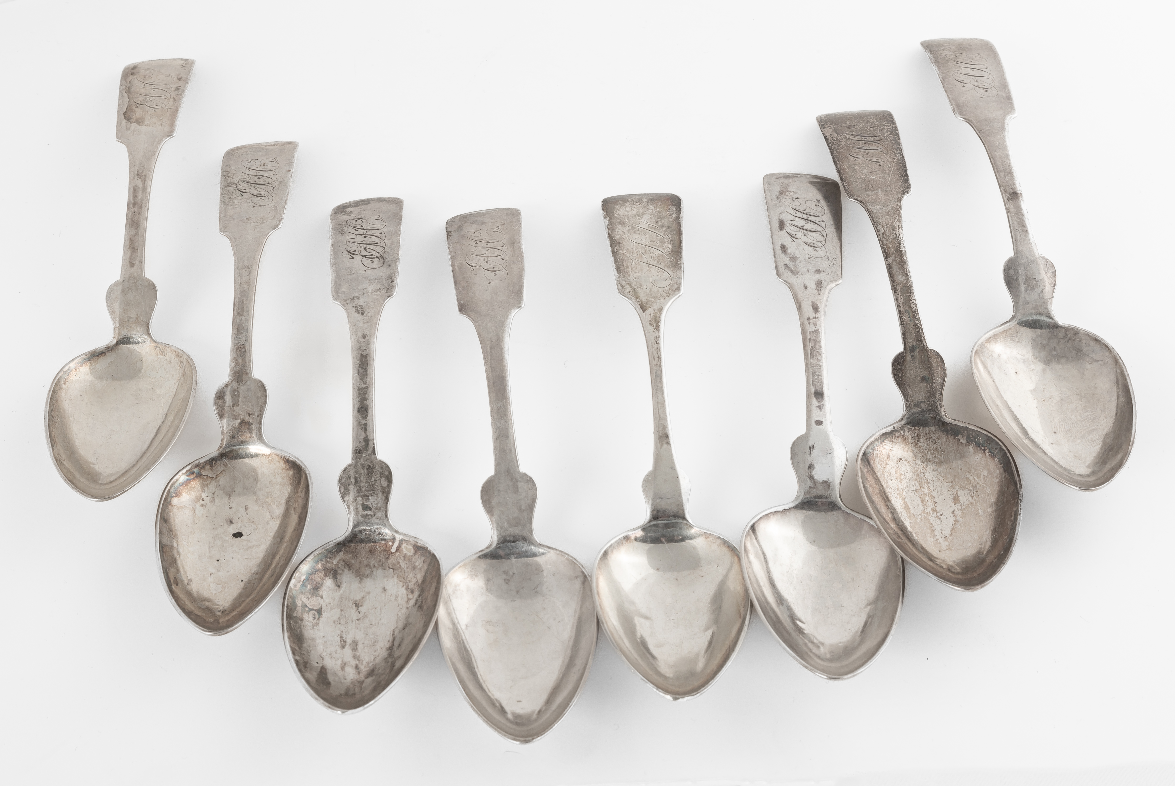 EIGHT COIN SILVER SPOONS Some marked 2f36b0
