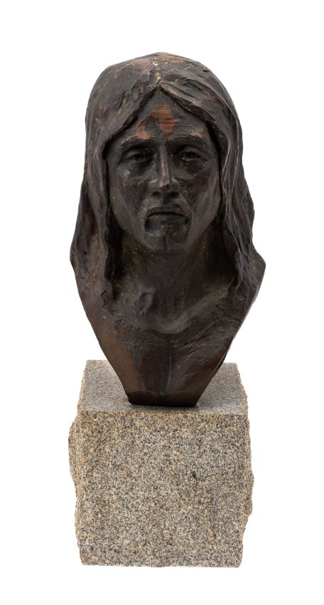 BRONZE BUST OF A NATIVE AMERICAN  2f36fe