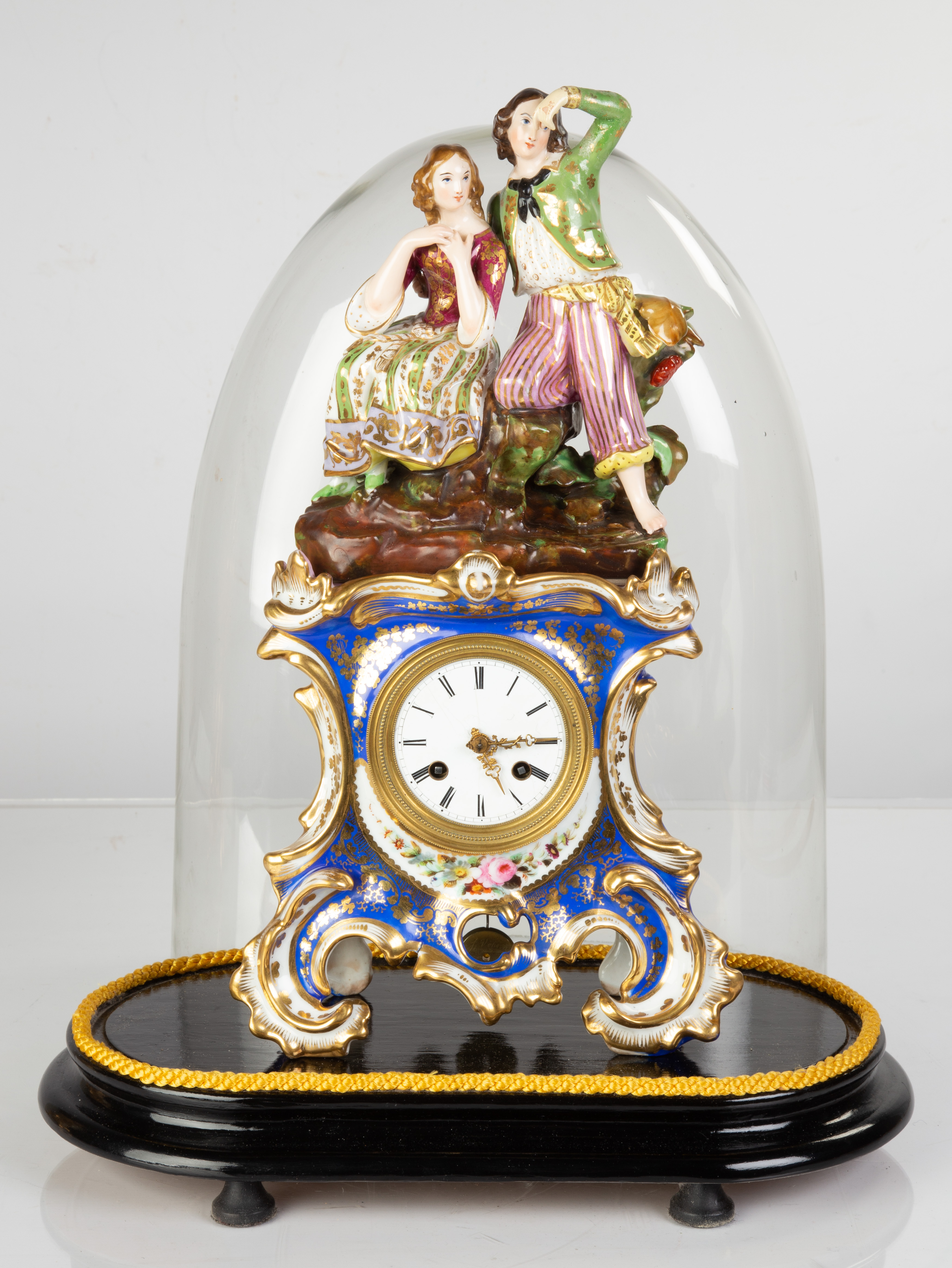 FRENCH PORCELAIN SHELF CLOCK Hand 2f374d