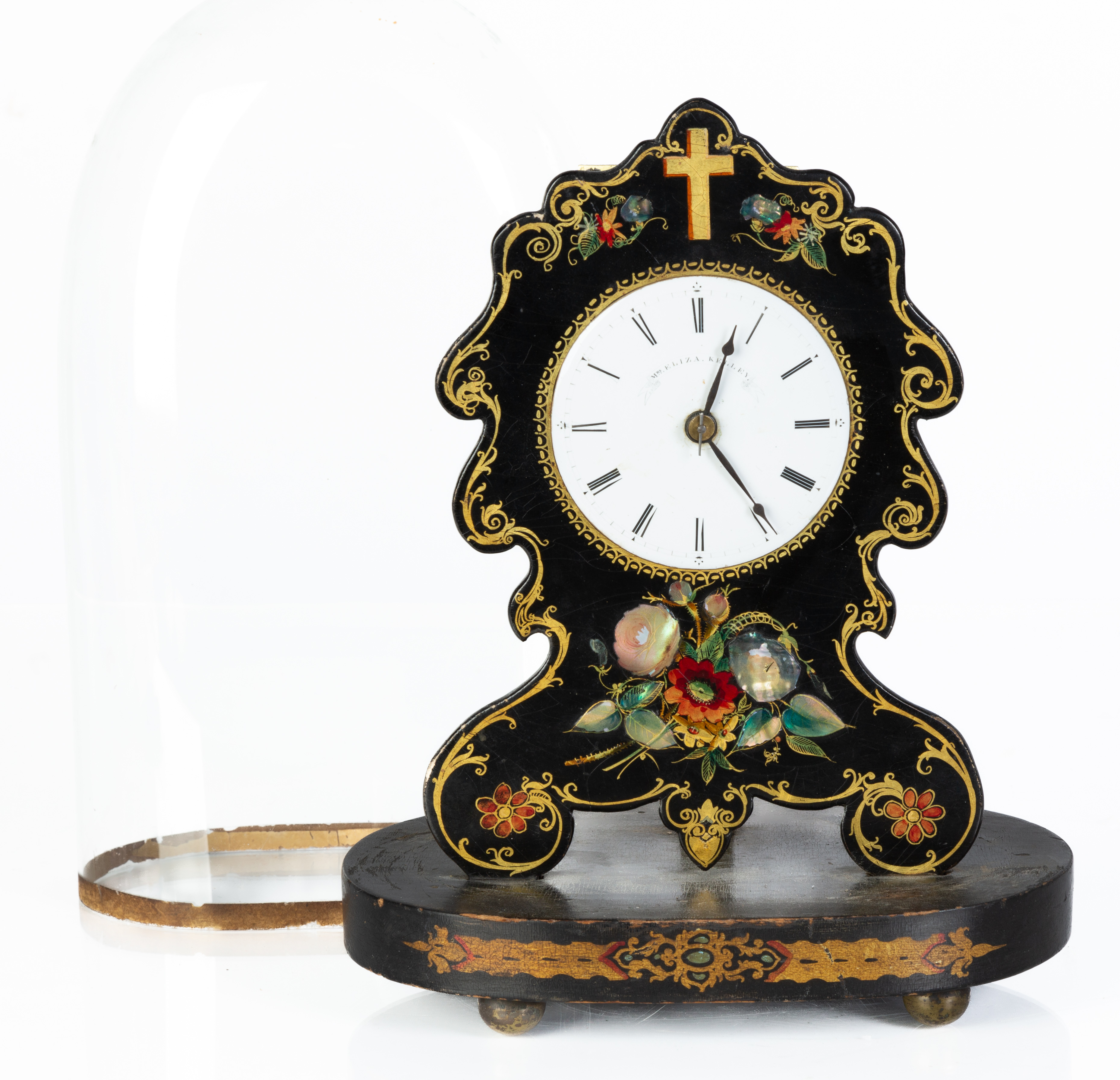 C. JEROME PAPER MACHE MANTLE CLOCK