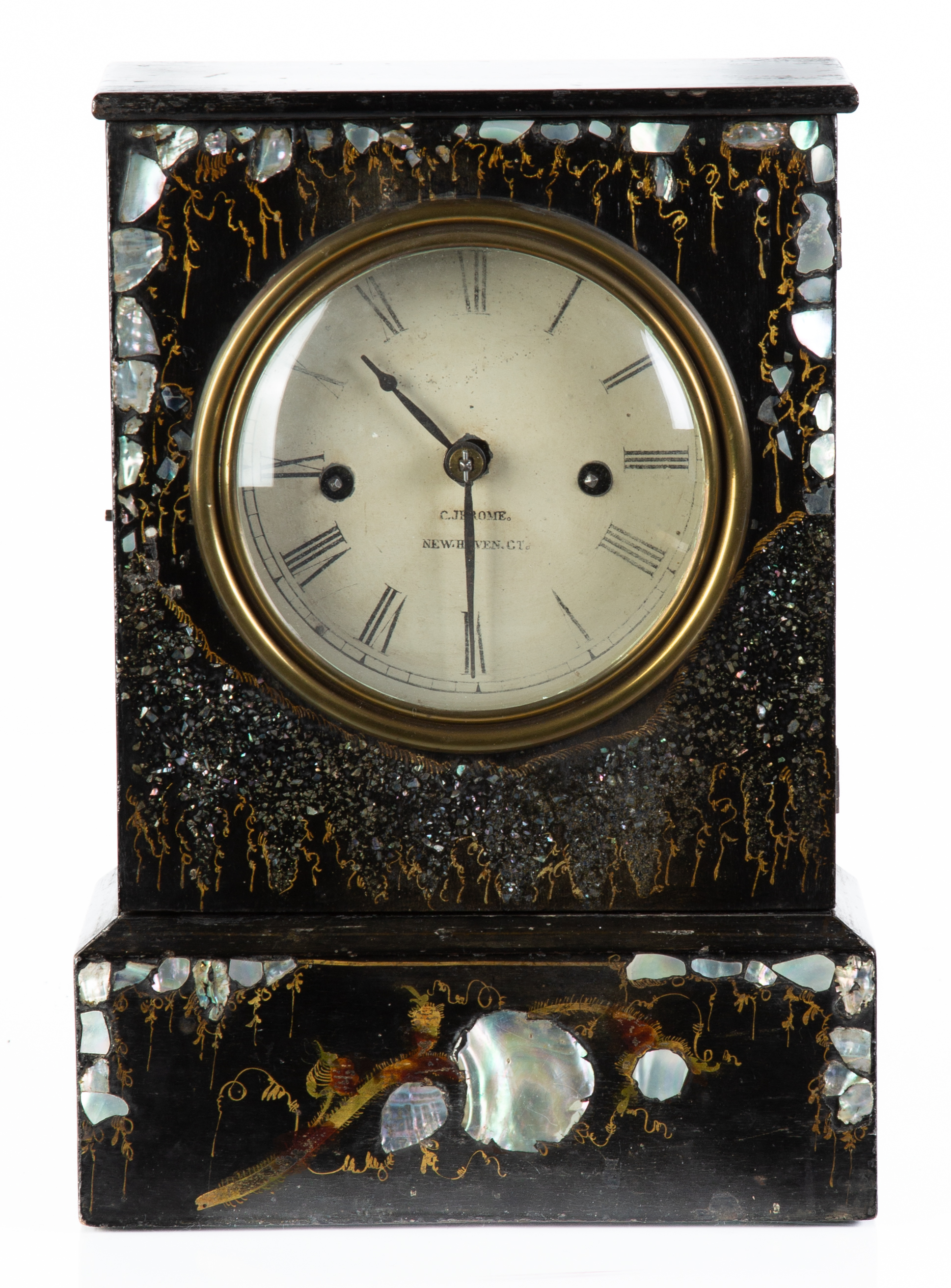 CHAUNCEY JEROME COTTAGE CLOCK Ebonized  2f383e