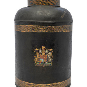 An English Armorial Tole Painted
