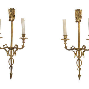 A Pair of Empire-Style Gilt Metal Sconces
20th