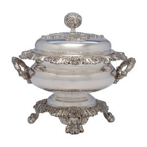 A Silverplate Lidded Vegetable Dish
Late