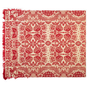 A Red and White Jacquard Cotton 2f394a
