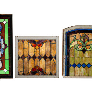 Three American Stained Glass Window
