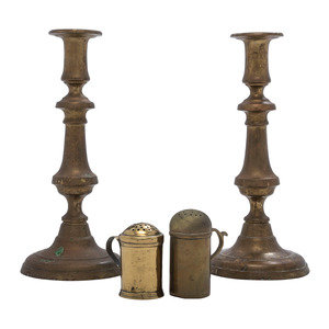 A Pair of Brass Candlesticks and 2f3963