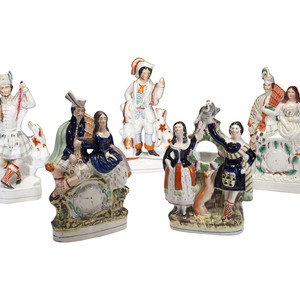 Four Staffordshire Glazed Figures 2f397d