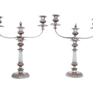 A Pair of English Silverplate Three 2f3988