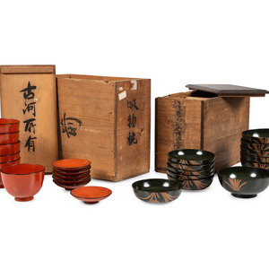 Two Sets of Japanese Lacquerware