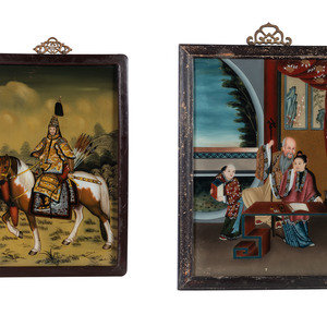 Two Chinese Reverse Glass Paintings
20th