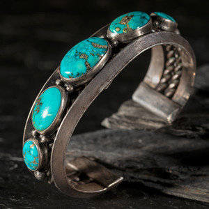 Navajo Silver and Turquoise Cuff 2f4967