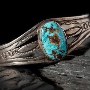 Navajo Silver and Turquoise Cuff 2f497f