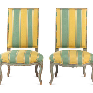 A Pair of Louis XV Painted Chaises Mid 18th 2f49cd
