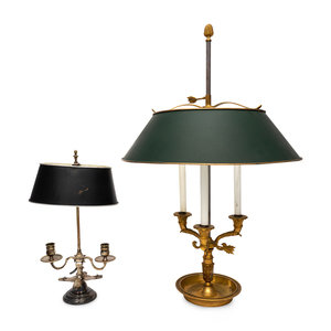 Two Empire Style Bouillotte Lamps