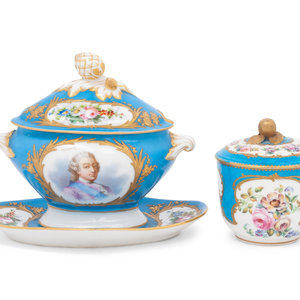 Two Sèvres Bleu Celeste Porcelain