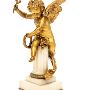 A Gilt Bronze and Marble Putto 2f4a3d