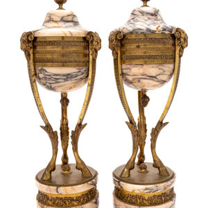 A Pair of Continental Gilt Bronze