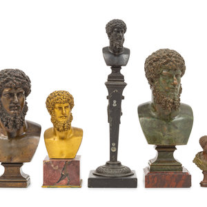 Five Continental Bronze Small Busts