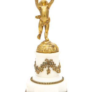 A Gilt Bronze and Marble Putto 2f4a4b